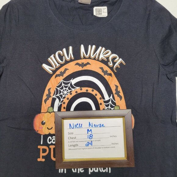 NICU Nurse Pumpkin Patch Tee Shirt Fall Halloween‎ Baby Hospital Womens M Care - Picture 5 of 7